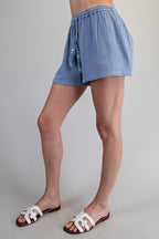 Cotton Gauze Tie Front Shorts
