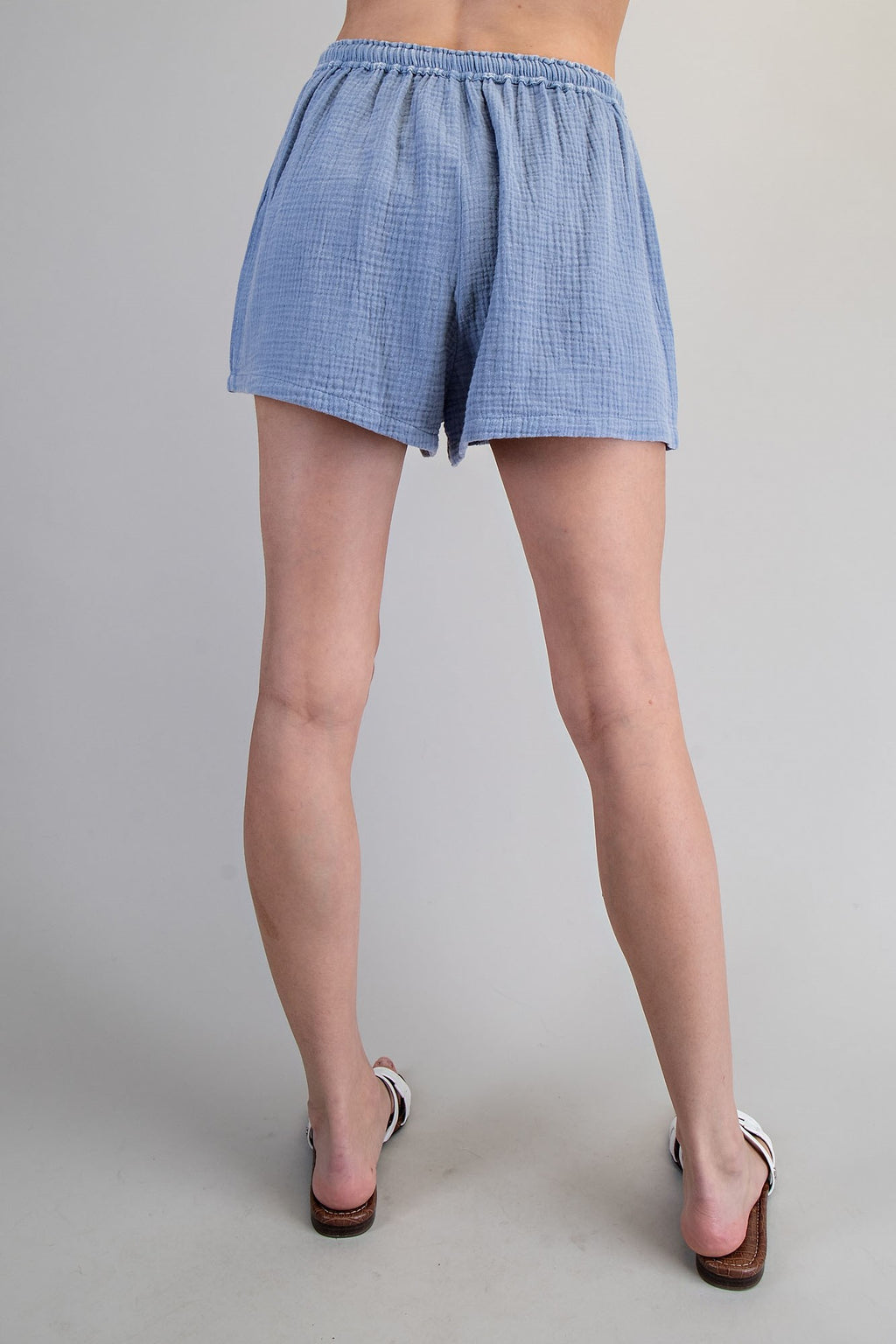 Cotton Gauze Tie Front Shorts