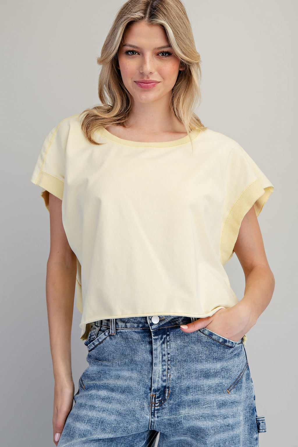 Mineral Washed Open Back Top
