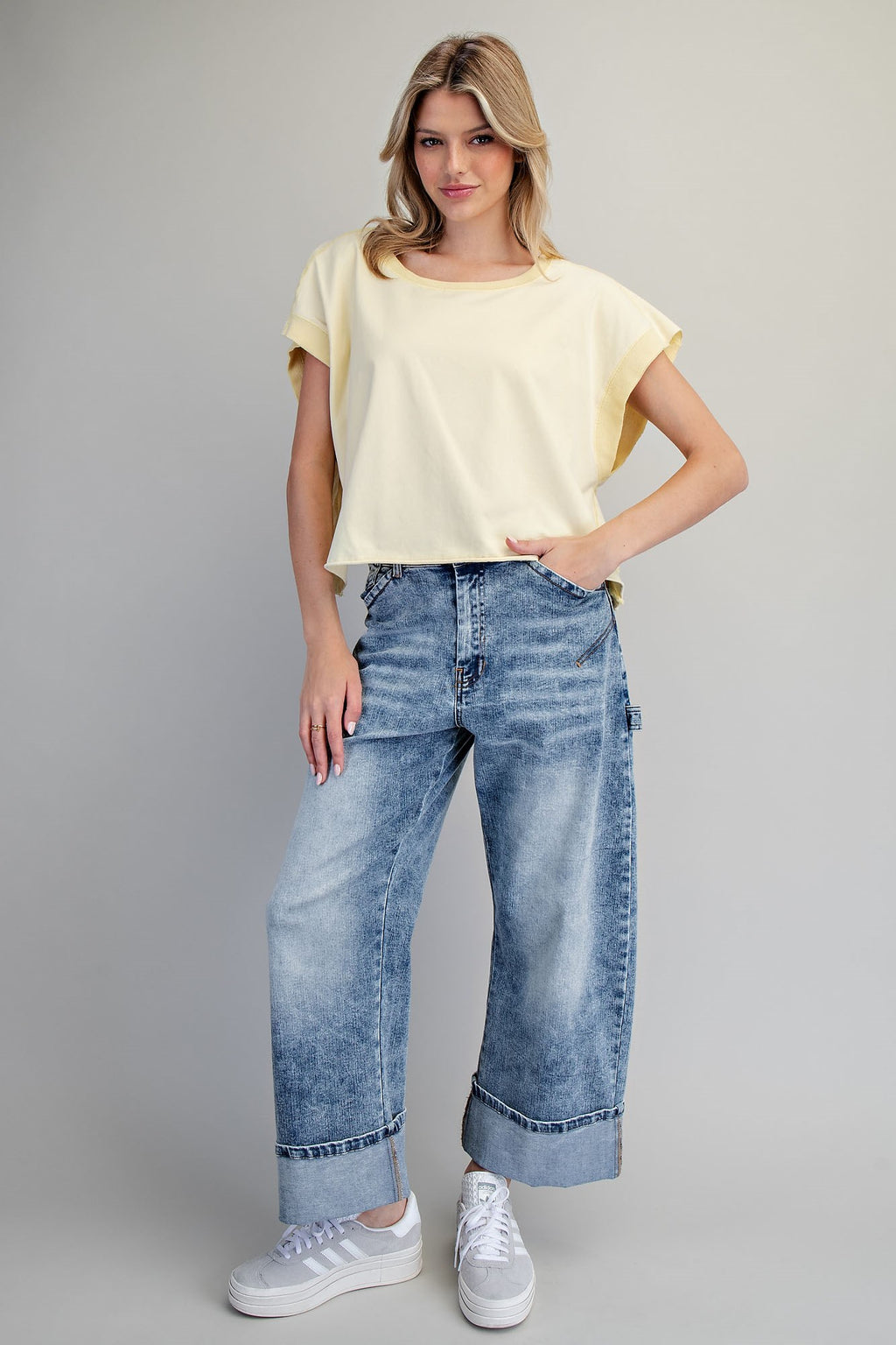 Mineral Washed Open Back Top