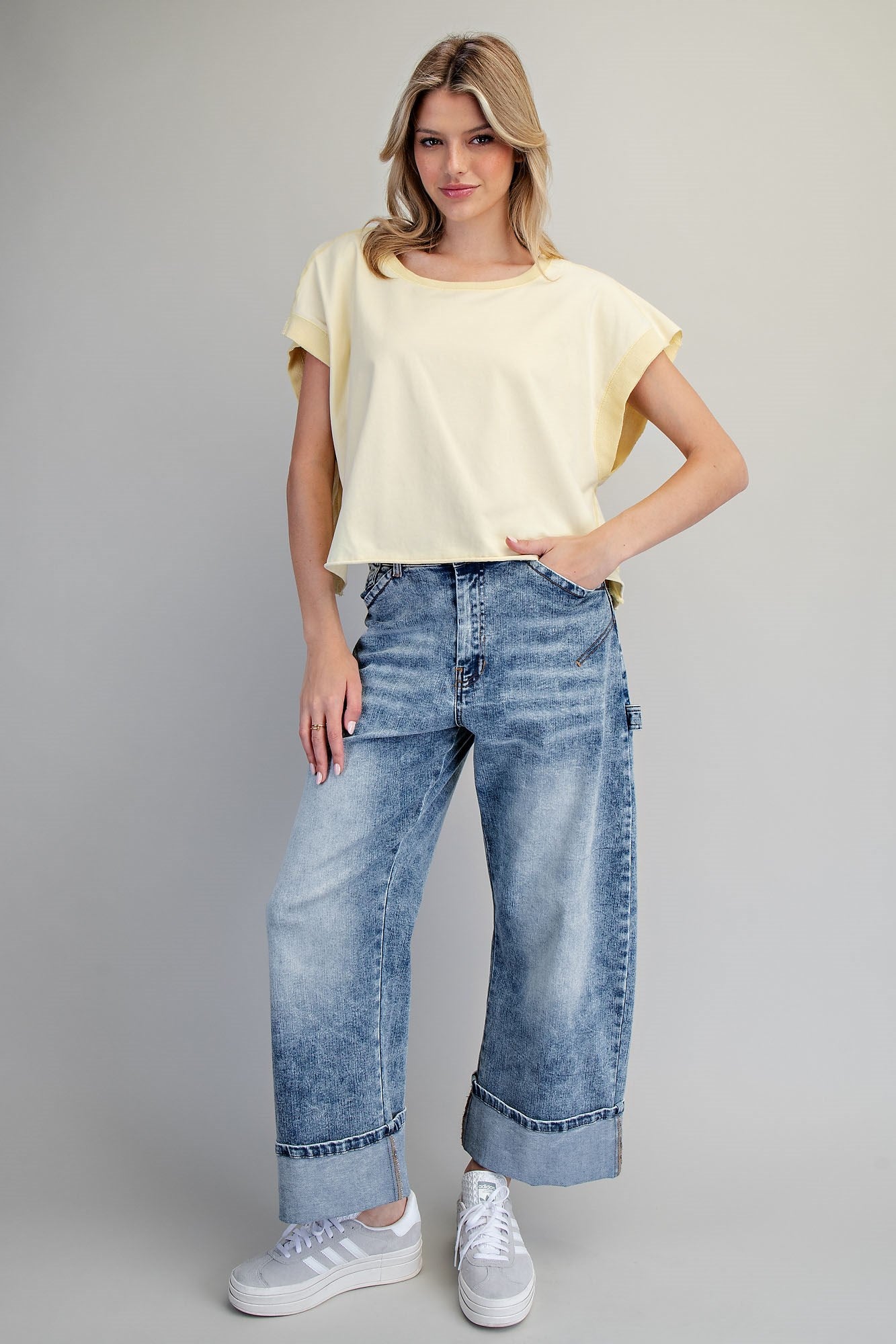 Mineral Washed Open Back Top