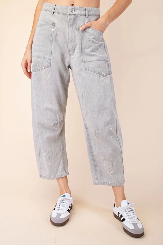 Splatter Paint Barrel Jeans