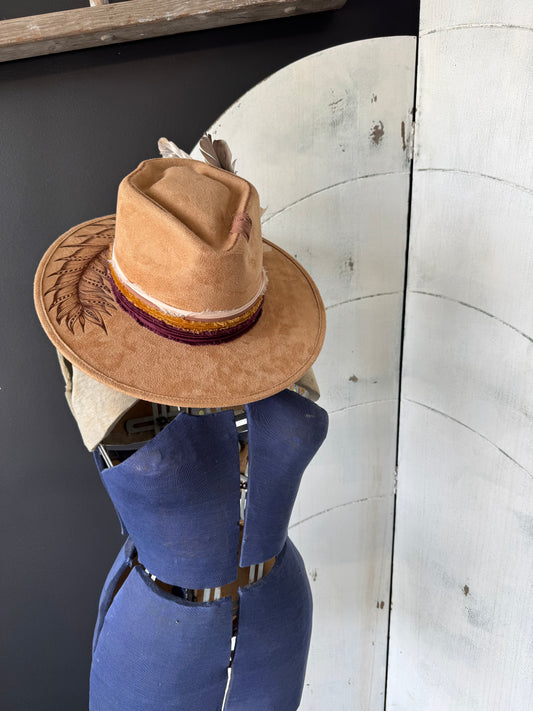 Wildflower Design Burned Hat