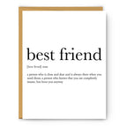 Best Friend Definition - Love & Friendship Card