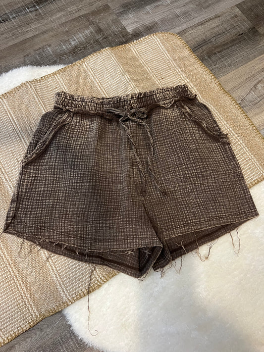 Gauze shorts - brown