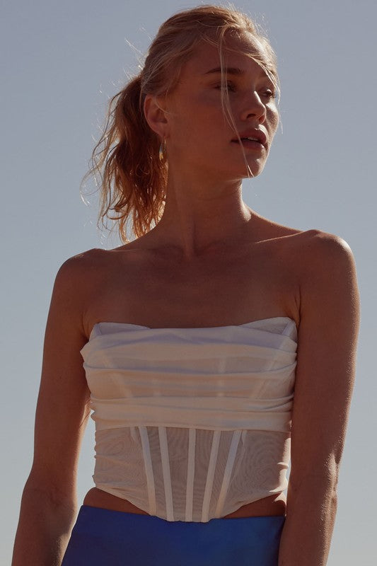 Strapless Satin Corset Top