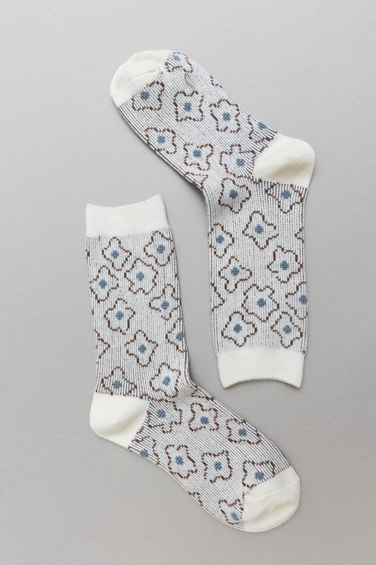 Vintage floral print socks