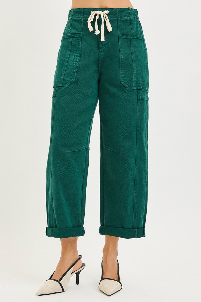 Risen High Rise Crop Barrel Pants