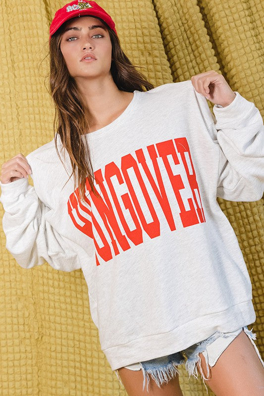 Oversized Hungover Graphic Crewneck