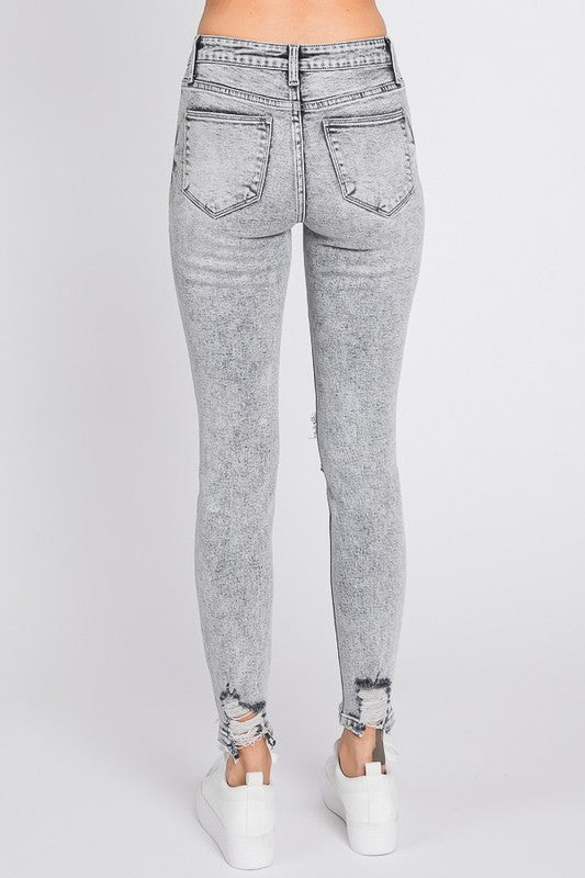 Petra Stone Washed High Rise Ankle Skinny Jeans