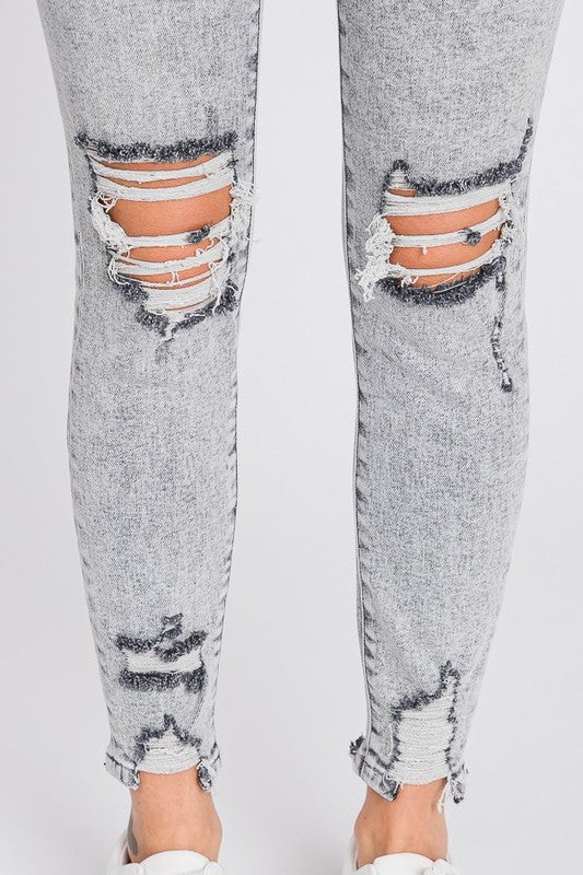 Petra Stone Washed High Rise Ankle Skinny Jeans