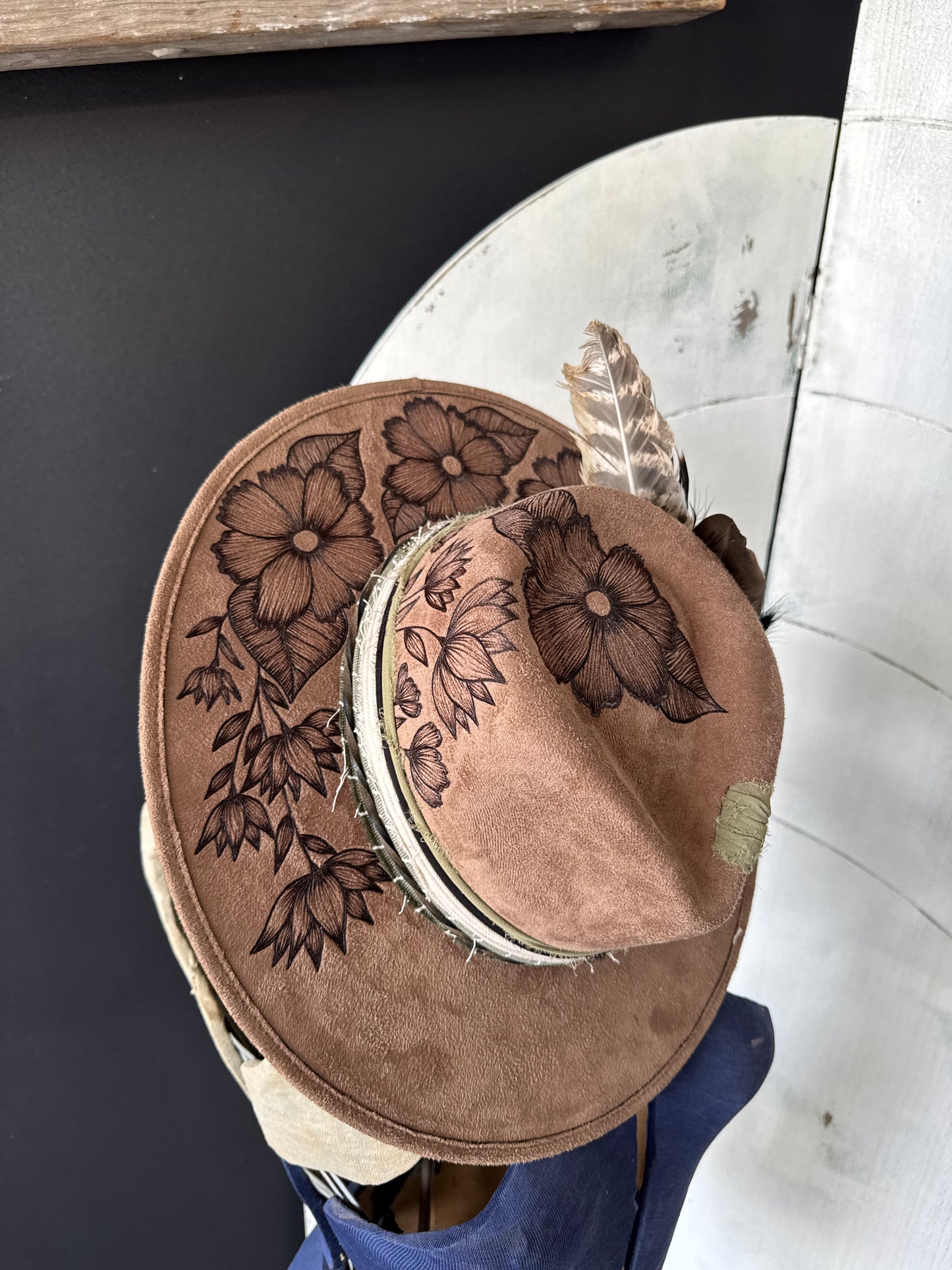Wildflower Design Burned Hat