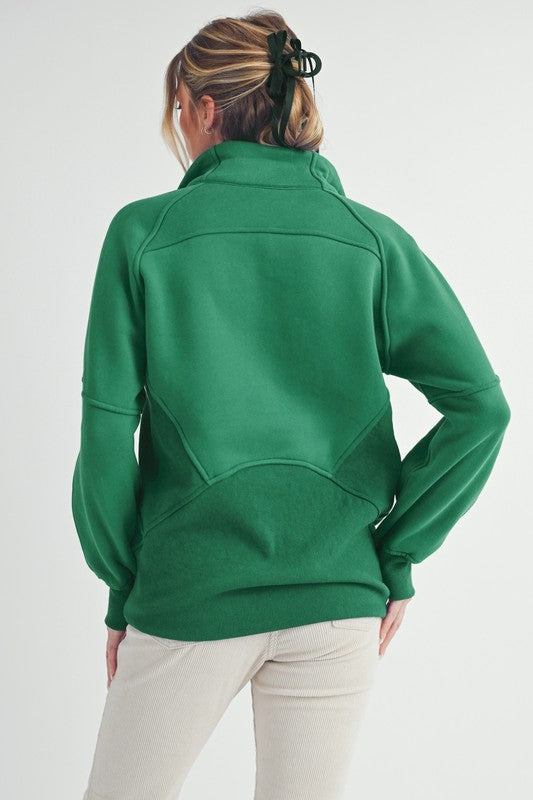 Long dove Funnel neck 1/4 zip sweatshirt