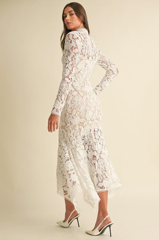 Floral Lace Midi Dress