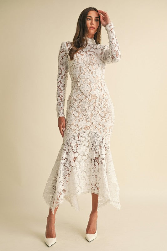 Floral Lace Midi Dress