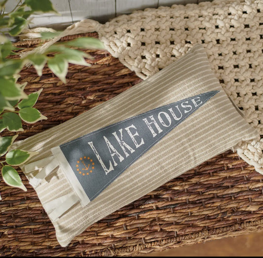 Lake House pennant throw pillow ￼