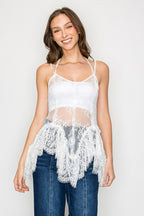 Ruffled Lace Cami Layering Top