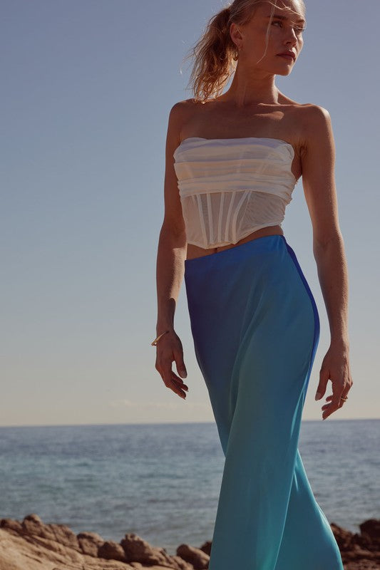 Strapless Satin Corset Top