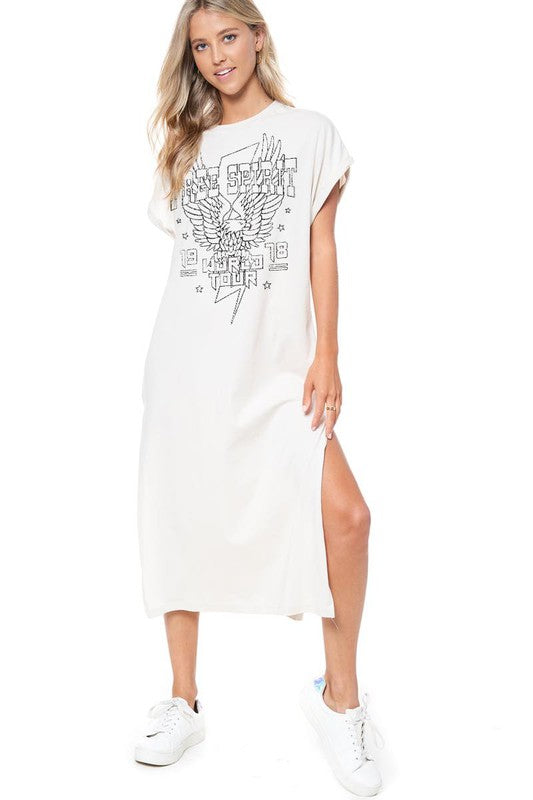 Free Spirit T-shirt Maxi Dress - Bone