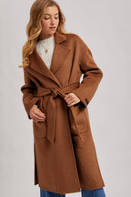 HANDMADE BELTED LONGLINE COAT