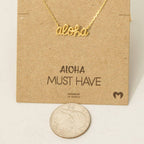 Handwritten Aloha Print Necklace