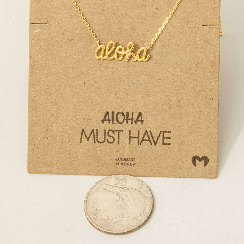 Handwritten Aloha Print Necklace