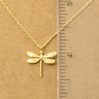 Gold Dipped Dragonfly Pendant Necklace