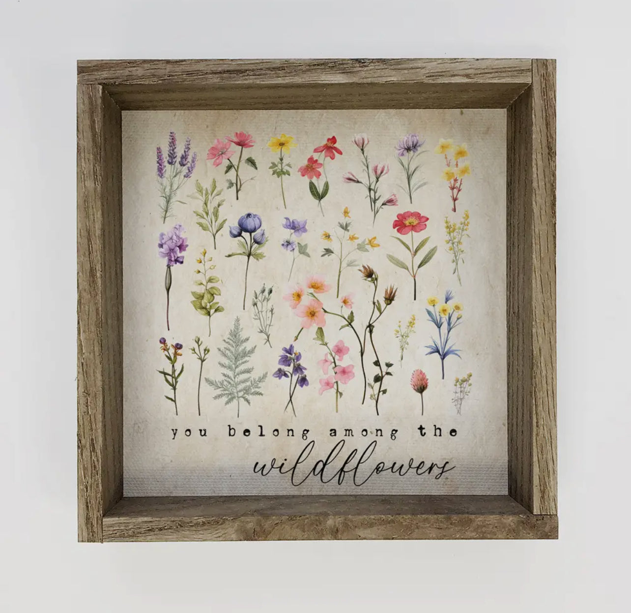 You belong among the wildflowers woodboxed canvas