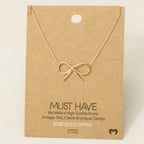 Gold Dipped Bow Tie Pendant Necklace