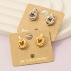 Metallic Knot Stud Earrings