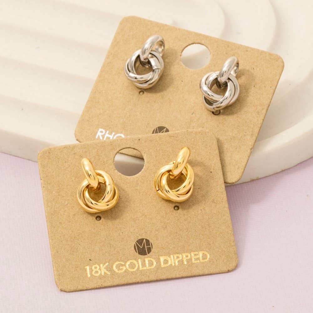 Metallic Knot Stud Earrings