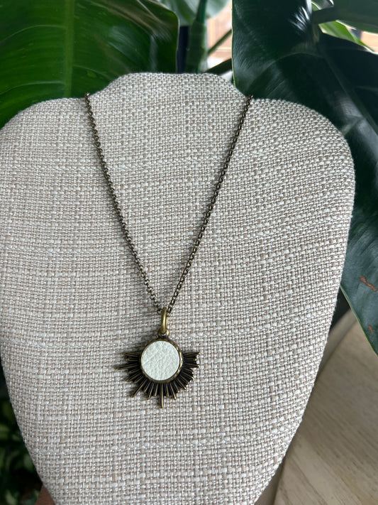 Native Leather Sunburst Necklace