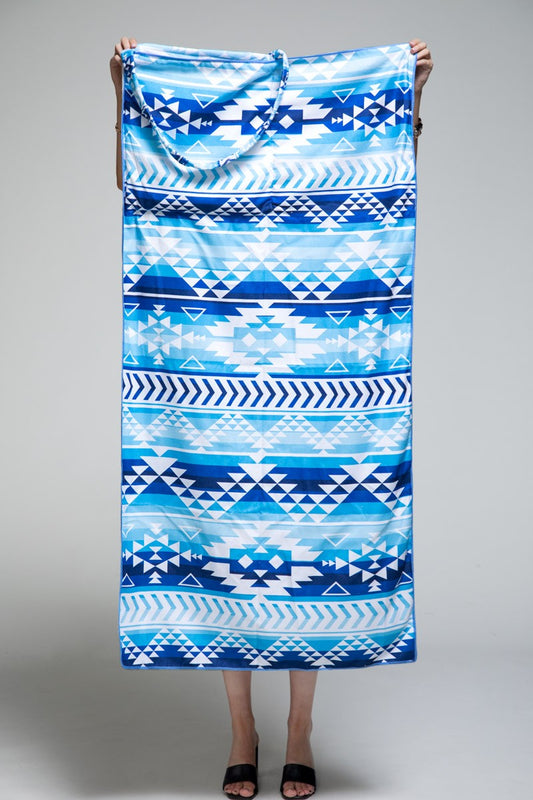 Aztec Print Beach Bag Towel