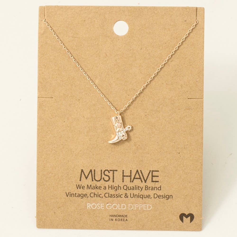 Cowboy Boots Pendant Necklace