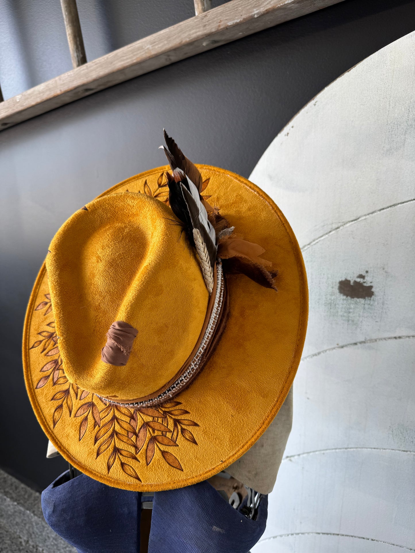Wildflower Design Burned Hat