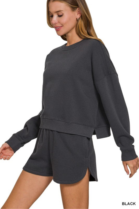 Fleece Sweatshirt & Shorts Set