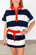 Striped Polo Top