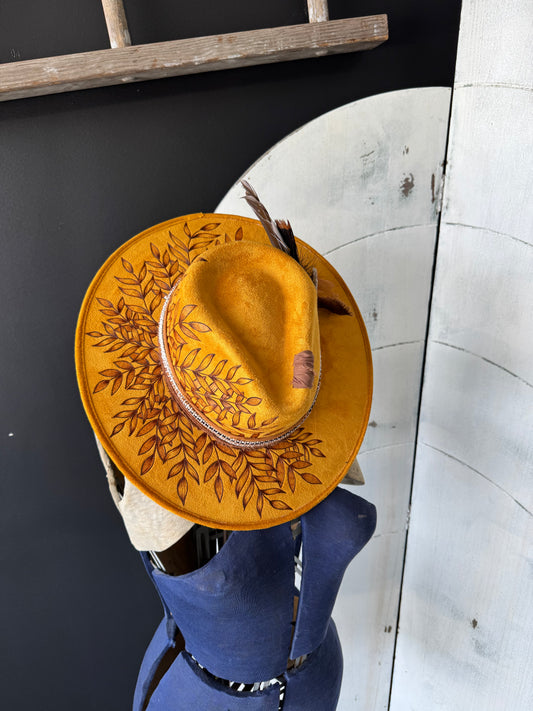 Wildflower Design Burned Hat