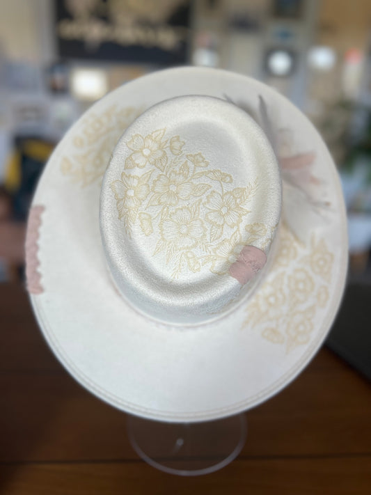 Wildflower Design Burned Hat