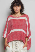 Striped Round Neck Knit Top
