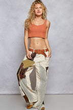 Twill Patchwork Pants
