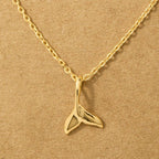 Gold Dipped Whale Tail Pendant Necklace