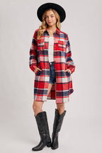 FLANNEL PLAID LONGLINE SHACKET