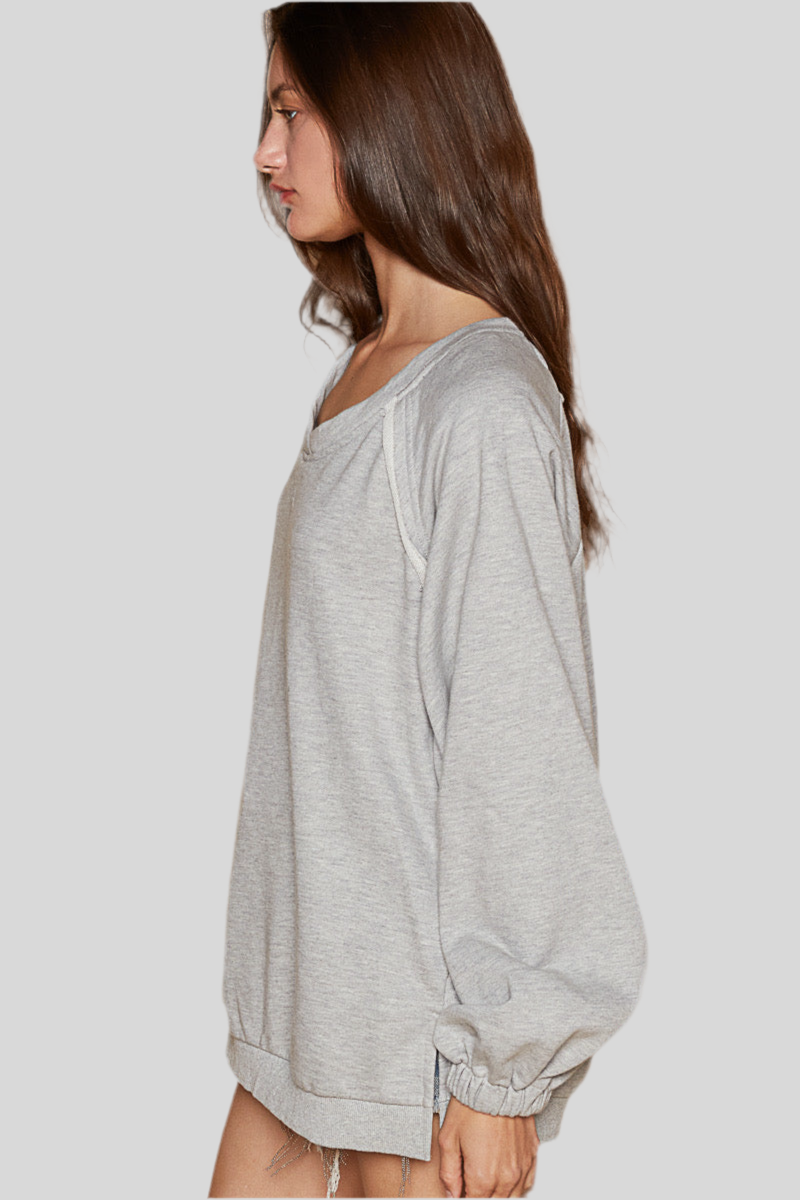 Open back Terry Crewneck