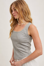 Scoop Neck Knit Tank Top