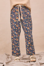 Mineral Washed Denim Ditsy Printed Braided Waist