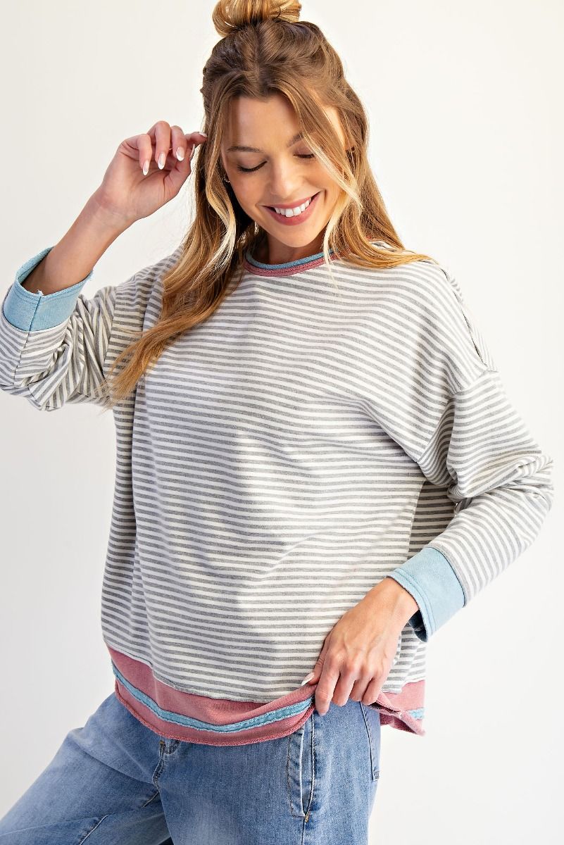 Striped Terry Pullover