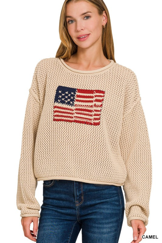 American Flag Crochet Sweater