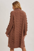 BUTTON DOWN CABLE KNIT SWEATER CARDIGAN