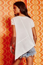 Asymmetrical Raw Edge Tee
